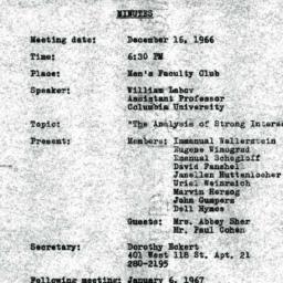 Minutes, 1966-12-16. The Us...
