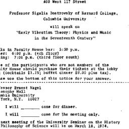 Announcements, 1974-03-04. ...