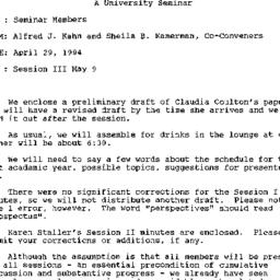 Announcements, 1994-05-09. ...