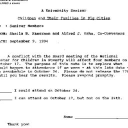 Announcements, 1994-09-09. ...