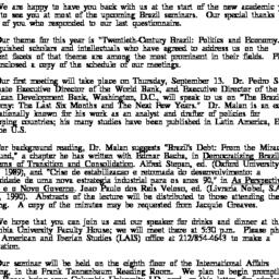Announcements, 1990-09-13. ...