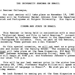 Announcements, 1981-11-19. ...
