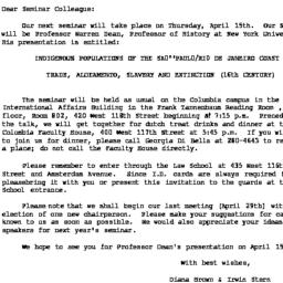 Announcements, 1982-04-15. ...