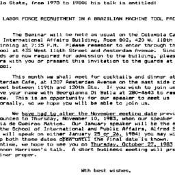 Announcements, 1983-10-27. ...