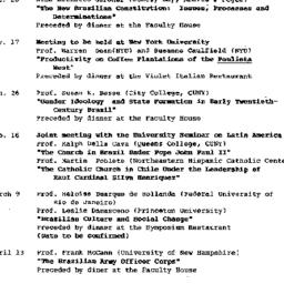 Schedules, Brazil, seminar ...