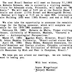 Announcements, 1980-01-31. ...