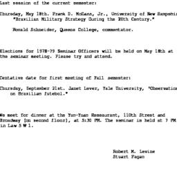 Announcements, 1978-04-21. ...