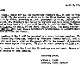 Announcements, 1966-04-08. ...