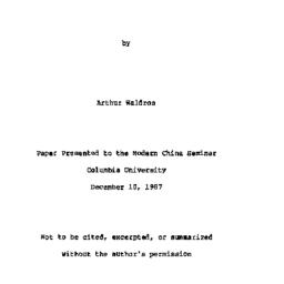 Speaker's paper, 1987-1...