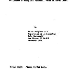 Speaker's paper, 1985-0...