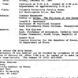 Announcements, 1980-01-25. ...