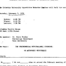 Announcements, 1976-02-05. ...