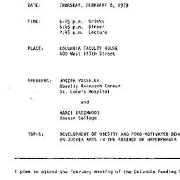 Announcements, 1979-02-08. ...