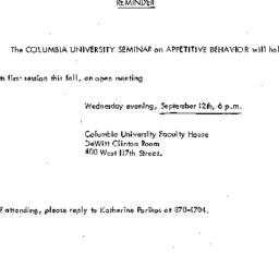 Announcements, 1973-09-12. ...