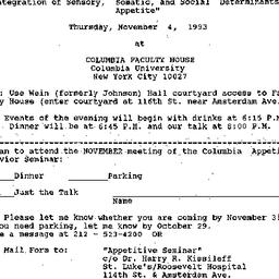 Announcements, 1993-11-04. ...