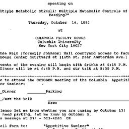 Announcements, 1993-10-14. ...