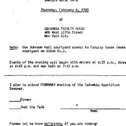 Announcements, 1982-02-04. ...