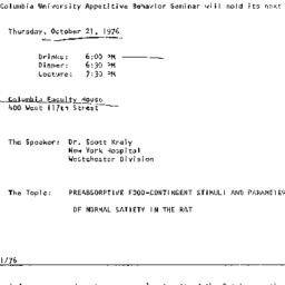 Announcements, 1976-10-21. ...