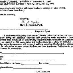 Announcements, 1995-03-13. ...