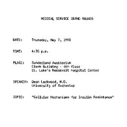 Announcements, 1981-05-07. ...