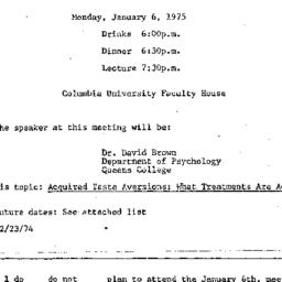 Announcements, 1975-01-06. ...