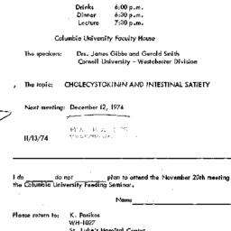 Announcements, 1974-11-20. ...