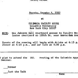 Announcements, 1982-12-09. ...