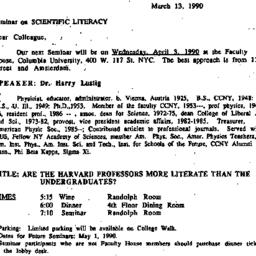 Announcements, 1990-03-13. ...