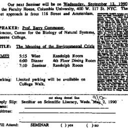Announcements, 1991-08-22. ...