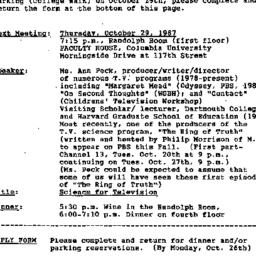 Announcements, 1987-10-29. ...