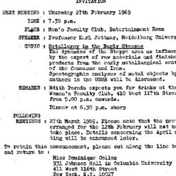Announcements, 1969-02-27. ...