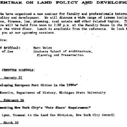 Schedules, Land Policy and ...