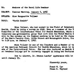 Announcements, 1965-01-04. ...