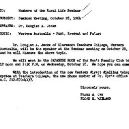 Announcements, 1964-10-26. ...