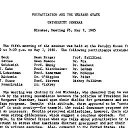 Minutes, 1985-05-07. Privat...