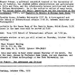 Announcements, 1975-10-16. ...