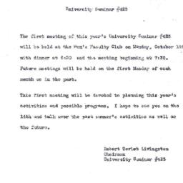Announcements, 1957-10-14. ...