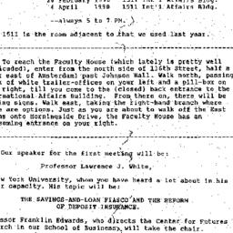 Announcements, 1989-09-27. ...