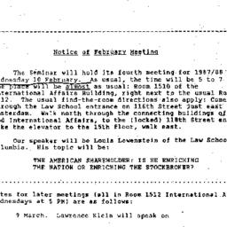 Announcements, 1988-01-28. ...