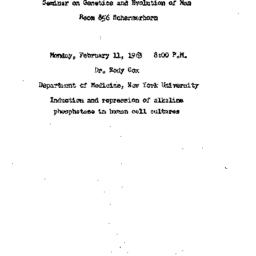 Announcements, 1963-02-11. ...