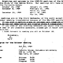 Announcements, 1989-10-18. ...