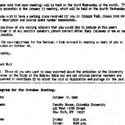 Announcements, 1990-10-17. ...