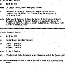 Announcements, 1995-03-22. ...