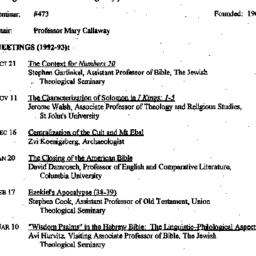 Schedules, The Study of the...