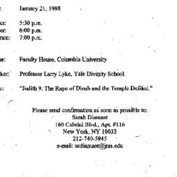 Announcements, 1998-01-21. ...