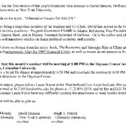 Announcements, 2008-10-02. ...