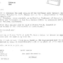 Announcements, 2007-11-08. ...