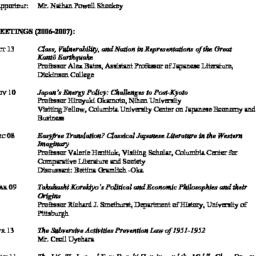 Schedules. Japan, Modern Ea...