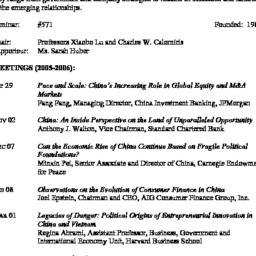 Schedules. China: Internati...