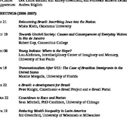 Schedules. Brazil, seminar ...